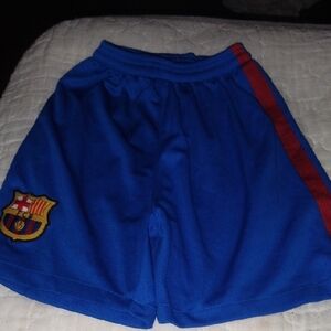 FC Barcelona Blue Shorts with Red Stripe